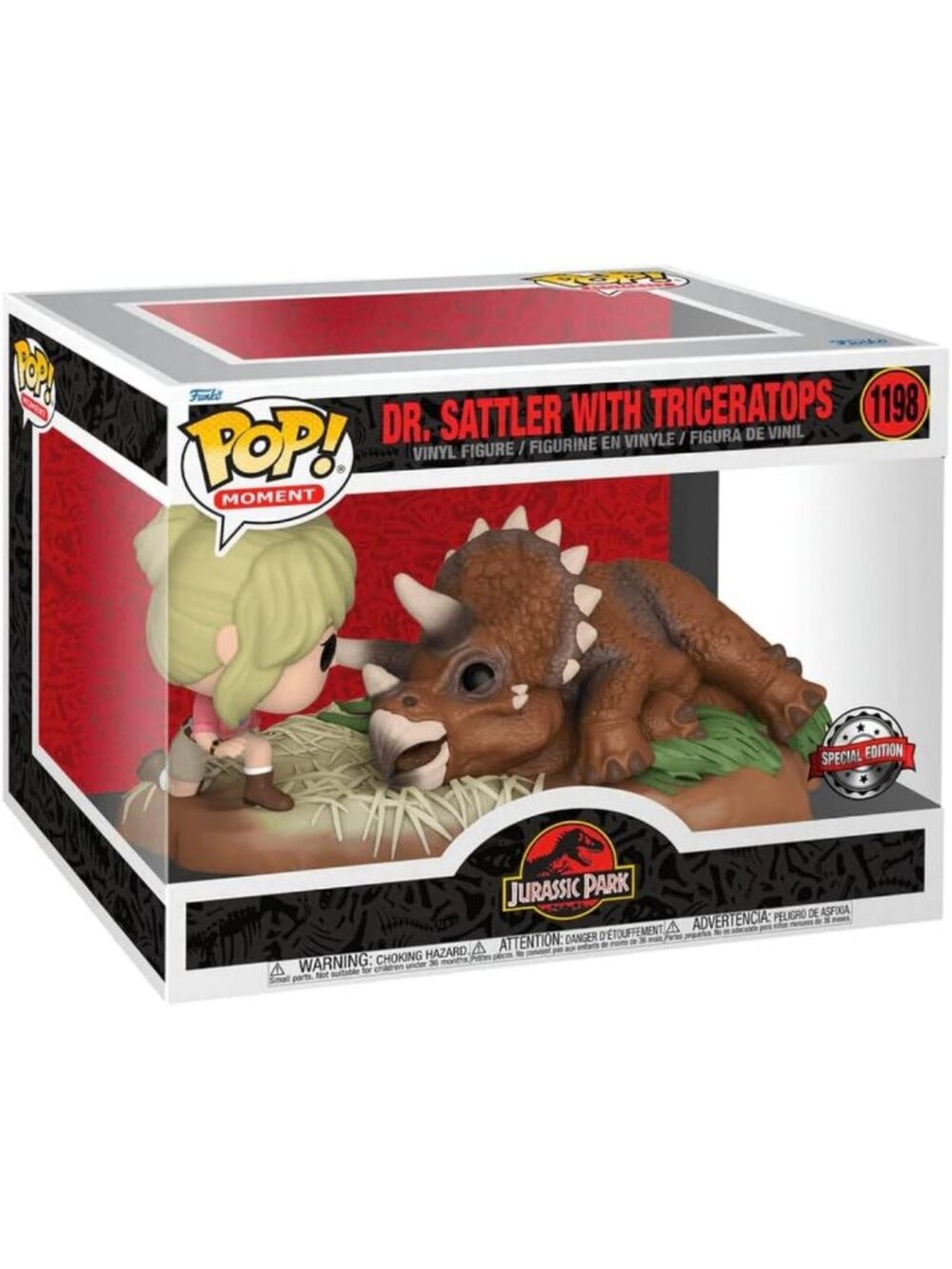 Jurassic Park Funko POP! Moment Vinyl Figurine - Dr. Sattler & Triceratops